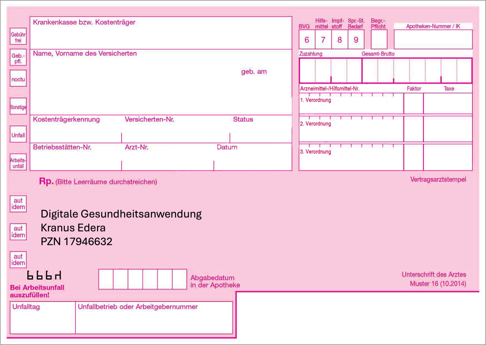 Kranus Edera wird zu 100% von Ihrer gesetzlichen Krankenkasse erstattet.